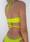 Σετ μπικίνι με δετό τοπ - Λαχανί - thefashionproject.gr - The Fashion Project