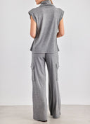 Σετ παντελόνι cargo με αμάνικο ζιβάγκο - Γκρι - thefashionproject.gr - The Fashion Project