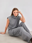Σετ παντελόνι cargo με αμάνικο ζιβάγκο - Γκρι - thefashionproject.gr - The Fashion Project