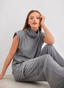 Σετ παντελόνι cargo με αμάνικο ζιβάγκο - Γκρι - thefashionproject.gr - The Fashion Project