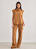 Σετ παντελόνι cargo με αμάνικο ζιβάγκο - Κάμελ - thefashionproject.gr - The Fashion Project