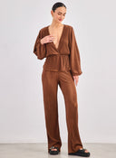 Σετ ρούχων γκοφρέ - Καφέ - thefashionproject.gr - K1