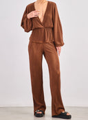 Σετ ρούχων γκοφρέ - Καφέ - thefashionproject.gr - K1