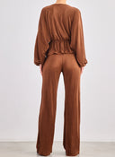 Σετ ρούχων γκοφρέ - Καφέ - thefashionproject.gr - K1