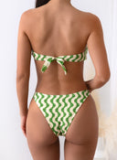 Σετ ruched μπικίνι με διχρωμία - Χακί - thefashionproject.gr - Modern ocean