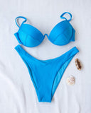 Σετ v cut bikini με σταθερή ενίσχυση - Τυρκουάζ - thefashionproject.gr - The Fashion Project