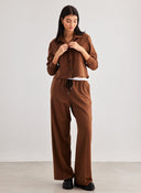Σετ wide leg παντελόνι με crop πουκάμισο