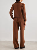 Σετ wide leg παντελόνι με crop πουκάμισο - Καφέ - thefashionproject.gr - The Fashion Project