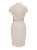 Shirt dress με δετό ζωνάκι ONLY 15320260 - Μπεζ - thefashionproject.gr - ONLY