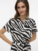 Shirt dress με print Vero Moda 10297365 - Λευκό/Μαύρο - thefashionproject.gr - VERO MODA