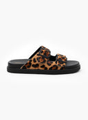 Slides δερμάτινα με print ATENEO - Leopard - thefashionproject.gr - ATENEO