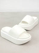 Slides με φαρδιά φάσα - Λευκό - thefashionproject.gr - The Fashion Project