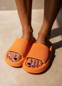 Slides με φαρδιά φάσα - Πορτοκαλί - thefashionproject.gr - The Fashion Project
