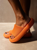 Slides με φαρδιά φάσα - Πορτοκαλί - thefashionproject.gr - The Fashion Project