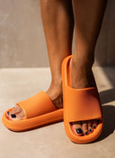 Slides με φαρδιά φάσα - Πορτοκαλί - thefashionproject.gr - The Fashion Project