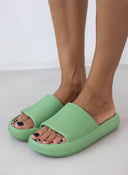 Slides με φαρδιά φάσα - Πράσινο - thefashionproject.gr - The Fashion Project