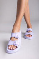 Slides με τοκάδες στο ίδιο χρώμα - Λιλά - thefashionproject.gr - Hellobland - 23933070002