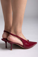 Slingback γόβες μυτερές CORINA - Burgundy - thefashionproject.gr - CORINA