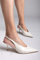 Slingback γόβες μυτερές CORINA - Μπεζ - thefashionproject.gr - CORINA