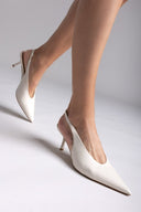 Slingback γόβες μυτερές CORINA - Μπεζ - thefashionproject.gr - CORINA