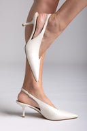 Slingback γόβες μυτερές CORINA - Μπεζ - thefashionproject.gr - CORINA