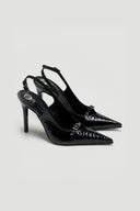 Γόβες slingback μυτερές  λουστρίνι TFP