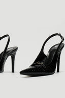 Γόβες slingback μυτερές  λουστρίνι TFP
