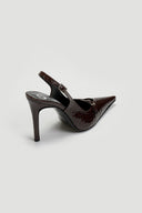 Γόβες slingback μυτερές  λουστρίνι TFP