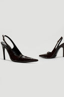 Γόβες slingback μυτερές  λουστρίνι TFP
