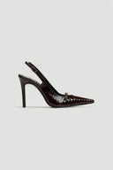 Γόβες slingback μυτερές  λουστρίνι TFP