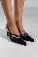 Γόβες μυτερές slingback λουστρίνι TFP