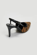 Γόβες Slingback μυτερές ponyskin TFP