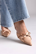 Slingback σατέν γόβες με φιόγκο CORINA