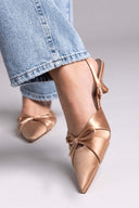 Slingback σατέν γόβες με φιόγκο CORINA