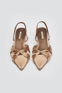 Slingback σατέν γόβες με φιόγκο CORINA