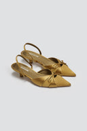 Slingback σατέν γόβες με φιόγκο CORINA