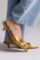 Slingback σατέν γόβες με φιόγκο CORINA