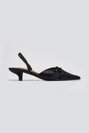 Slingback σατέν γόβες με φιόγκο CORINA