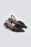 Slingback σατέν γόβες με φιόγκο CORINA
