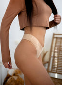 Σλιπ τάνγκα βαμβακερό - Μπεζ - thefashionproject.gr - The Fashion Project