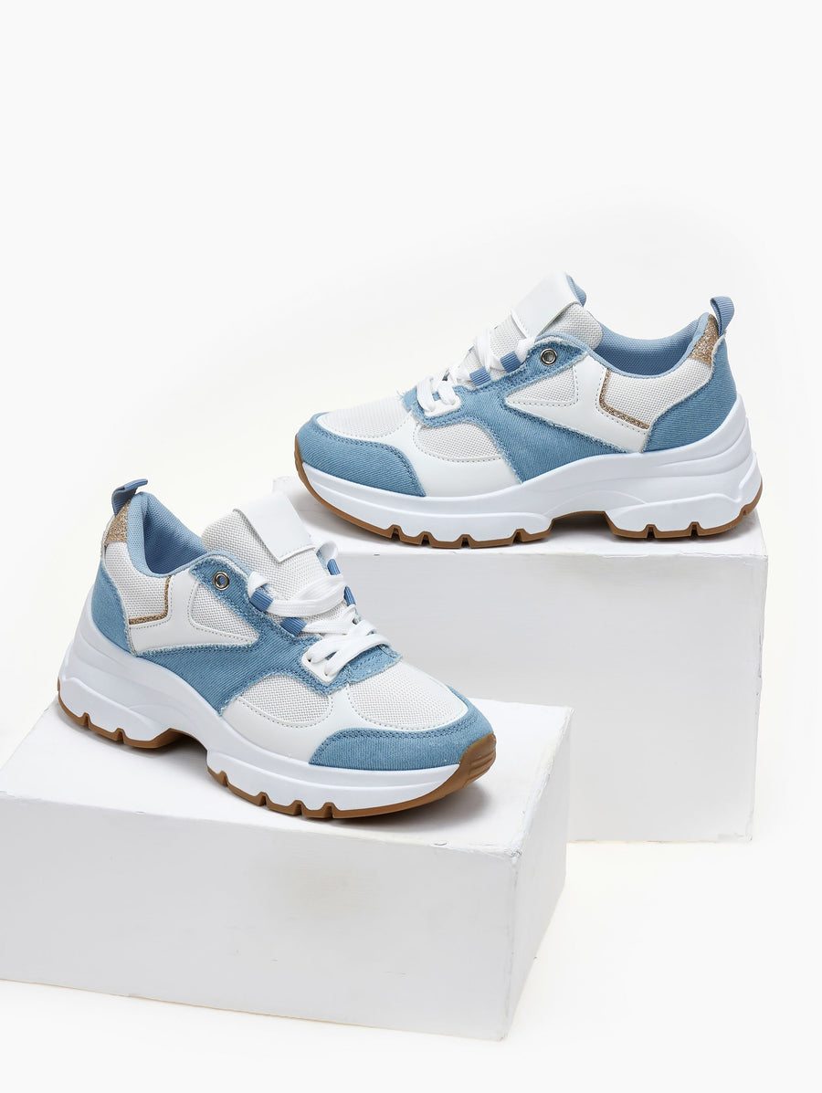 Sneakers chunky με κομμάτια σε συνδυασμούς υλικών ERYNN