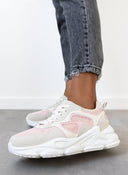 Sneakers chunky με ύφασμα - Ροζ - thefashionproject.gr - MARQUIIZ