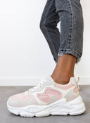 Sneakers chunky με ύφασμα - Ροζ - thefashionproject.gr - MARQUIIZ