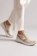 Sneakers chunky σε συνδυασμό υλικών Xti 143896 - Μπεζ - thefashionproject.gr - Xti Footwear - 23449003002