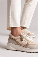 Sneakers chunky σε συνδυασμό υλικών Xti 143896 - Μπεζ - thefashionproject.gr - Xti Footwear - 23449003002