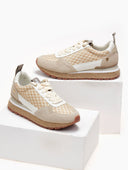 Sneakers δερμάτινα με συνδυασμό υλικών GIOSEPPO - Μπεζ - thefashionproject.gr - GIOSEPPO