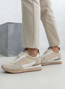 Sneakers δερμάτινα με συνδυασμό υλικών GIOSEPPO - Μπεζ - thefashionproject.gr - GIOSEPPO