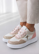 Sneakers flatforms με glitter