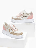 Sneakers flatforms με glitter
