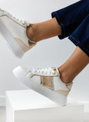 Sneakers flatforms με glitter - Μπεζ - thefashionproject.gr - ERYNN